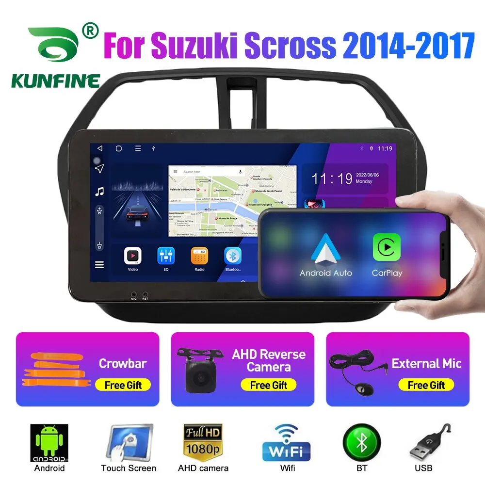 

10.33 Inch Car Radio For Suzuki Scross 2014-2017 2Din Android Octa Core Car Stereo DVD GPS Navigation Player QLED Screen Carplay