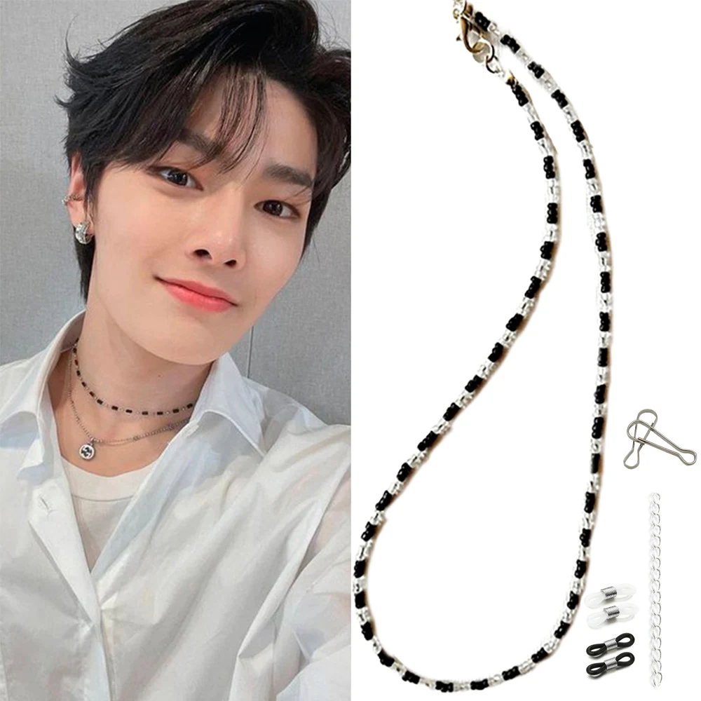 

Ожерелье с бусинами и цепочкой в виде маски, детское ожерелье для мальчиков в стиле K-POP, модное искусственное колье, подарок для друзей и веч...