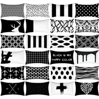 rectangular pillowcase sofa decorative pillow geometric print cushion cover simple style black and white pillowcase