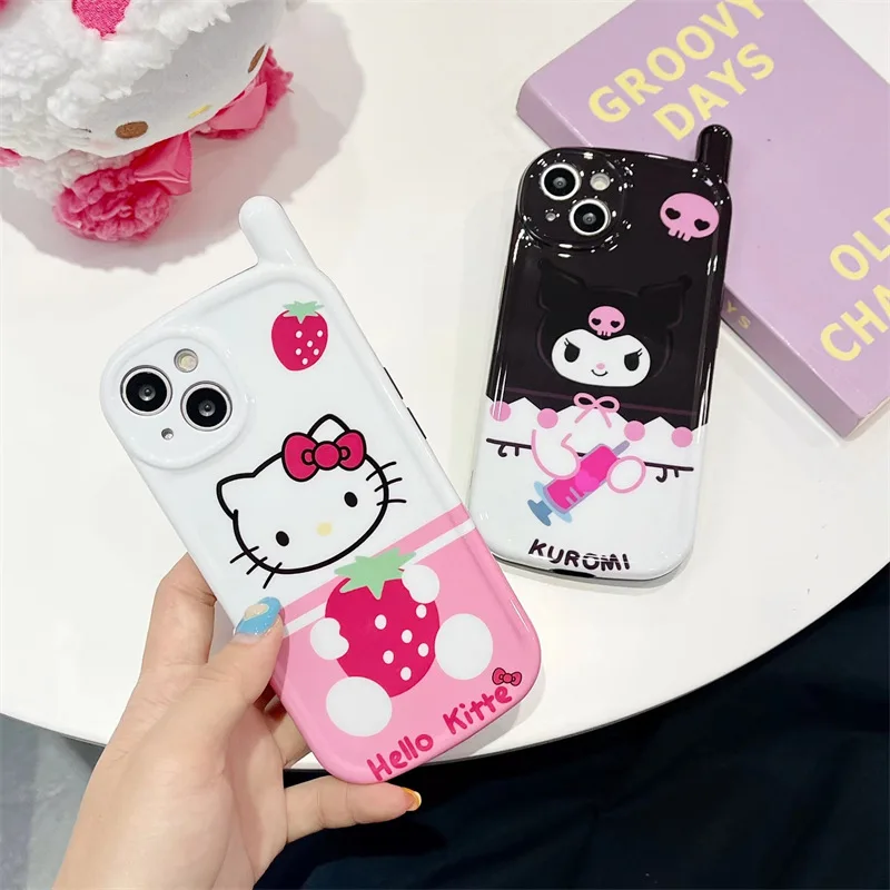 

Creative Phone Cute Strawberry Cat Phone Case Cover for IPhone 11 12 13 Pro X XR XS Max Shockproof Case for IPhone 13 Cases