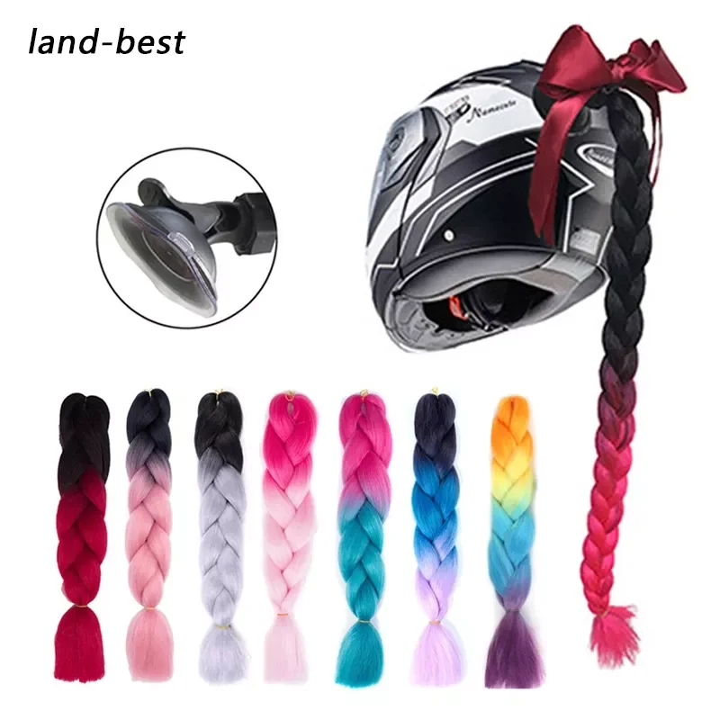 

Punk Style Motorcycle Gradient Ramp Helmet Braids Women Motorcycle Helmet Casco Moto Decoration Retro Motorbike Helmet Braids