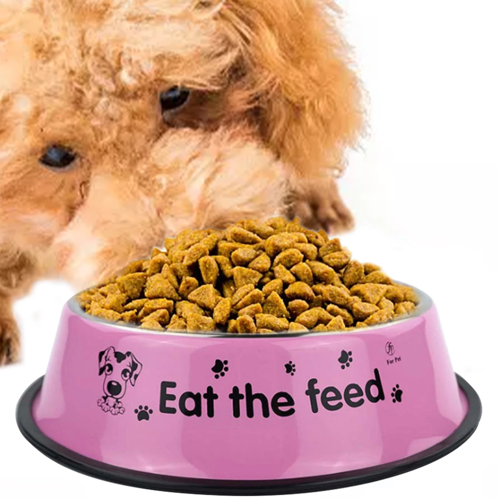 

Stainless Steel Dog Bowls Cat Food Dish Anti-skid 18cm/7.08inch Durable Pet Supplies For Small Pets Dogs Cats Puppies And