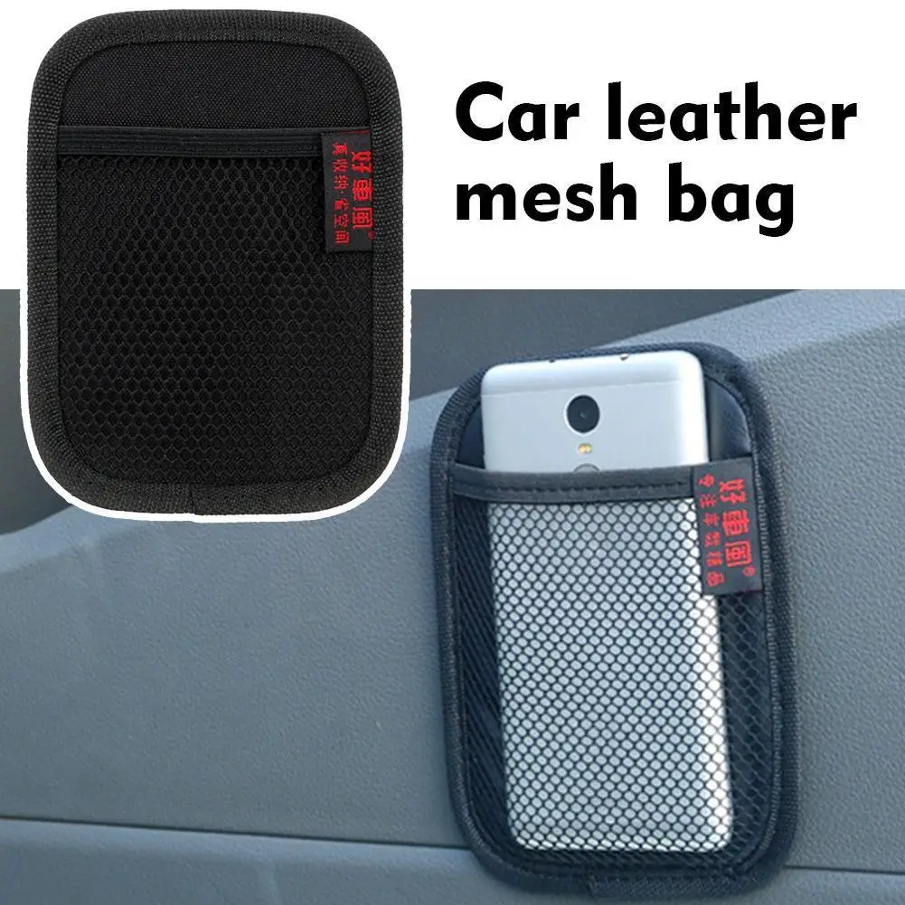 

Car Leather Mesh Bag Storage Oxford Fabric Bag Car Keys Organizer Tidying Coins Phones Storage Interior Stowing Auto M2D0