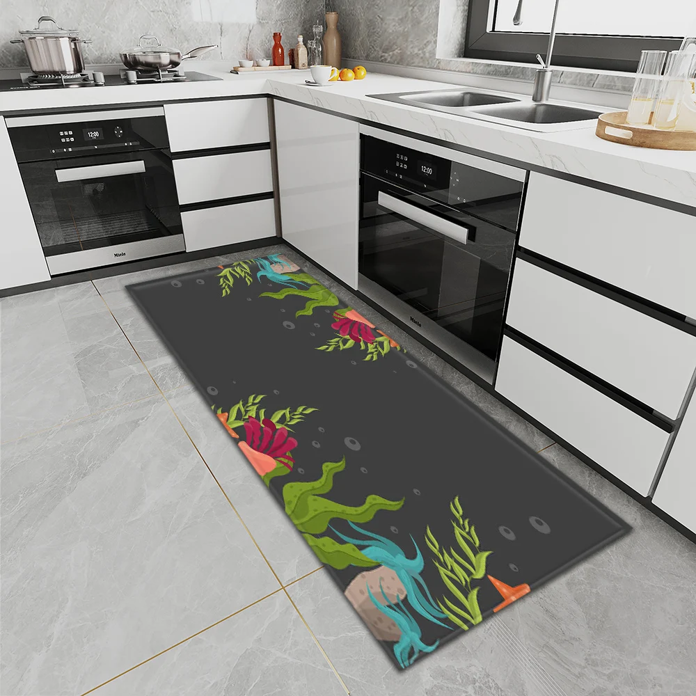 

Customized Kitchen Mat Entrance Doormat Bedroom Long Rug Home Balcony Bathroom Anti-Slip Floor Decoration Living Room Carpet