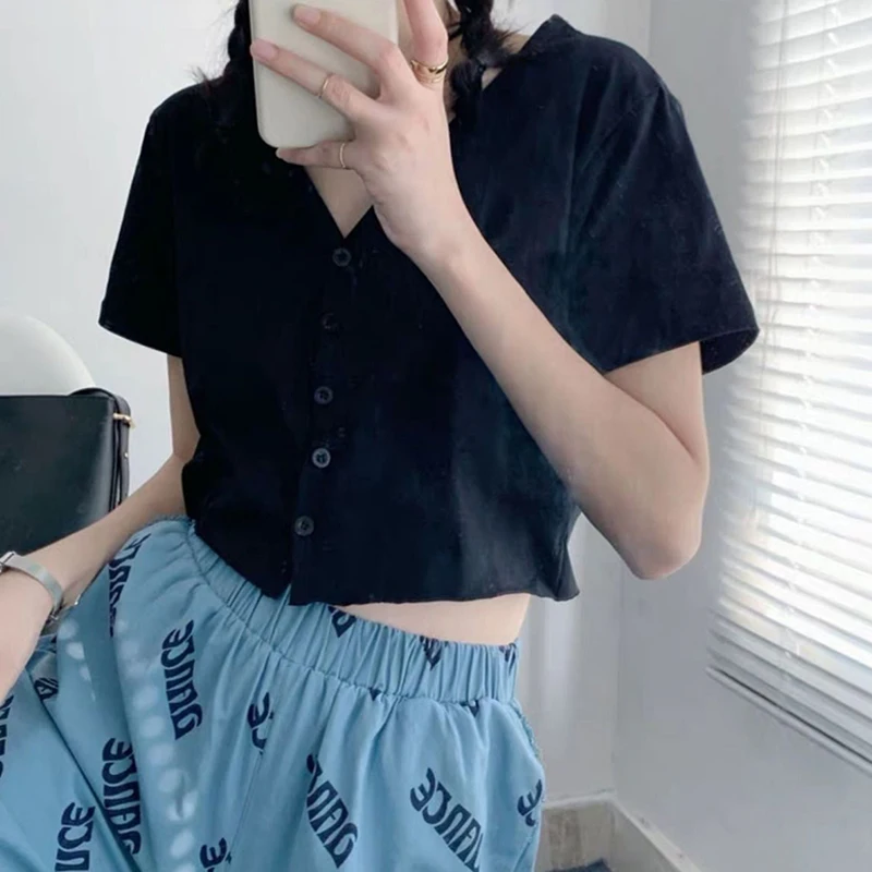 

Casual T-shirts Women Summer Harajuku Vintage Short Sleeve Tops T Shirt Korean Fashion Female Solid Streetwear Aesthetic Clothes