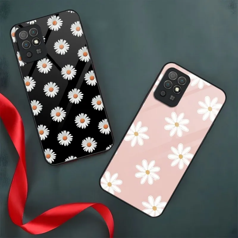 

Chrysanthemum Phone Case For Huawei P10 P30 P9 P40 P50 P20 Y7 Y6 P Smart Honor 50 70 60 Toughened Glass