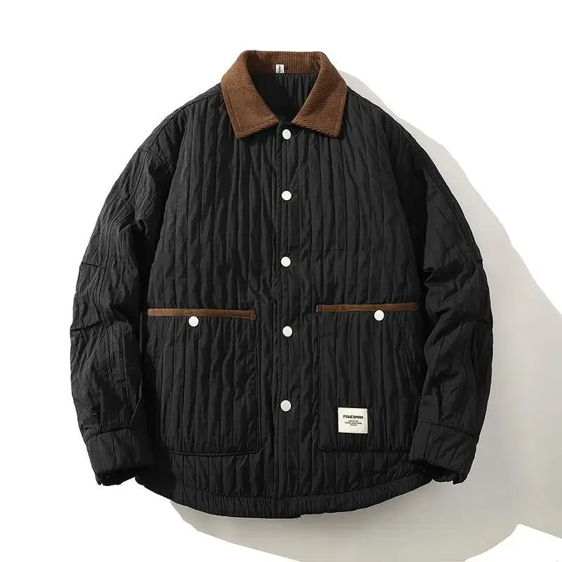 Men's Autumn Winter Flying Jacket Cotton-Padded American Style Vintage Work Coat Loose Fit Cotton For Outerwear