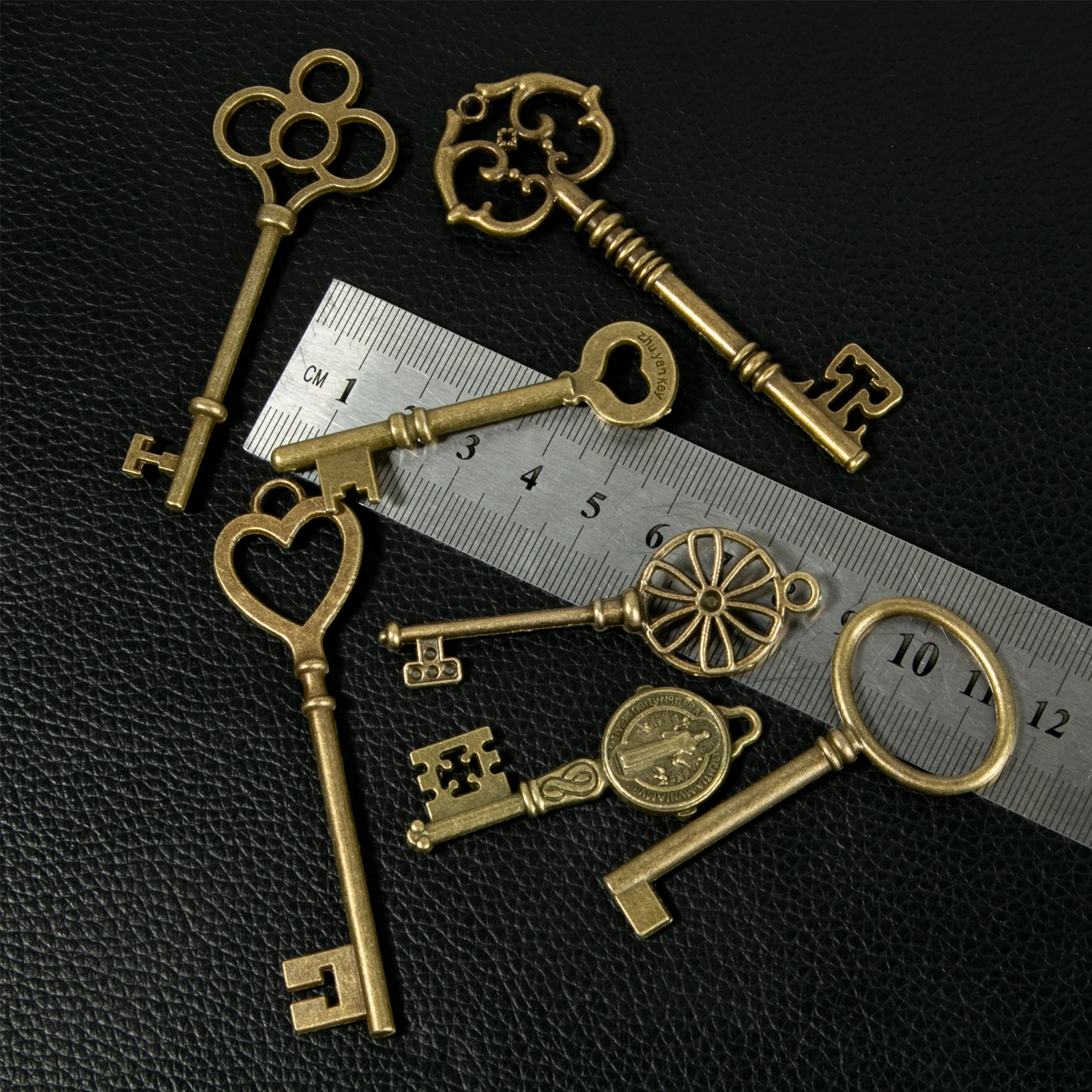 CHuangQi 10 шт. винтажный набор ключей со скелетом филигранные ключи в стиле стимпанк