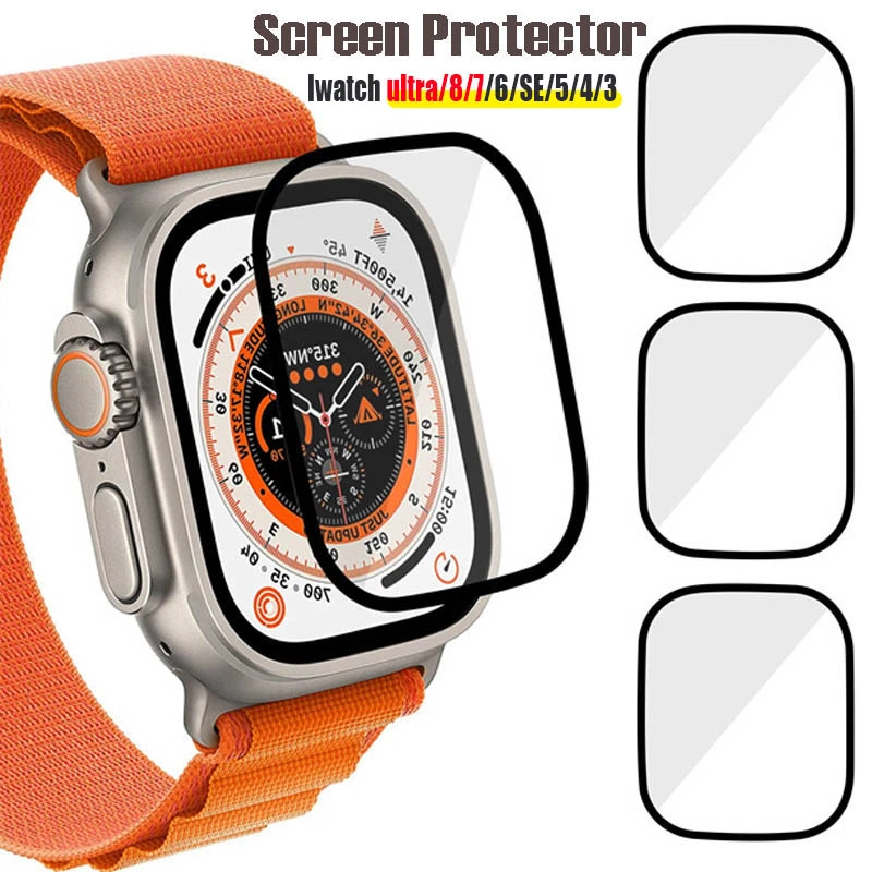 

3D Film Screen Protector for Apple Watch ultra 49mm 7 8 41mm 45mm Full Cover (Not Tempered Glass) iwatch Series 6 5 4 3 Se 40mm