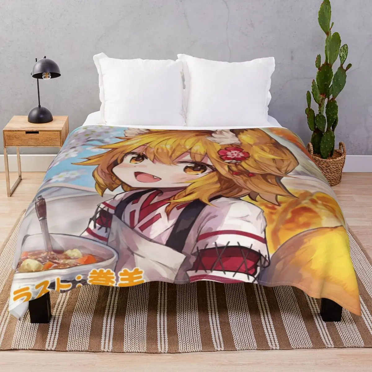 The Helpful Fox Senko-San Blankets Flannel Printed Soft Unisex Throw Blanket for Bedding Home Couch Camp Office