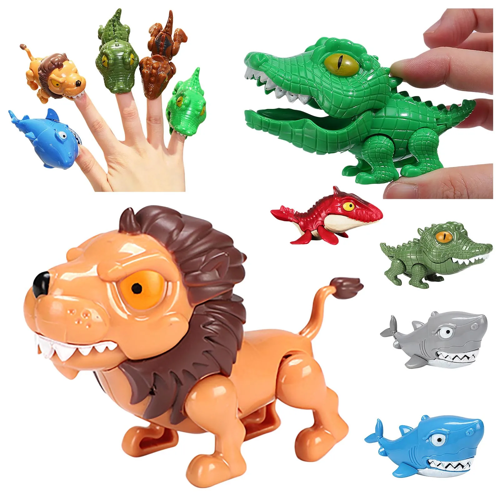 Интерактивное животное динозавр кусающий палец руки игры Пальчиковый