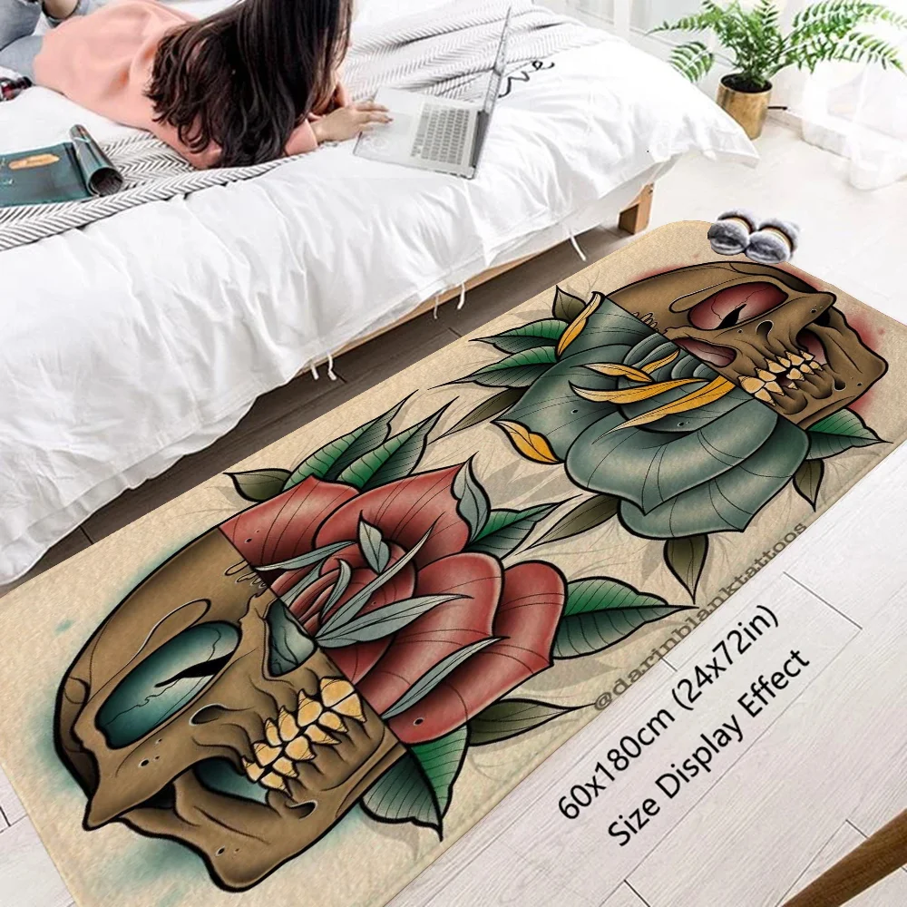 Замшевый Коврик Для Ванной С Рисунком Татуировки Старой Школы Противоскользящий