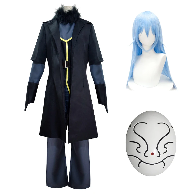 

Rimuru Tempest Cosplay Anime That Time I Got Reincarnated as a Slime Costume Halloween Uniform Trench Wig Mask Set