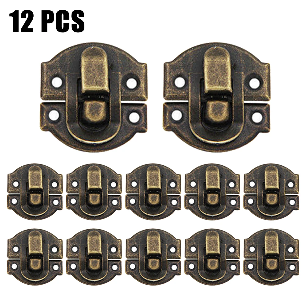 

5/12 Pcs Jewelry Boxes Hasps Clasp Suitcase Lock Latch Woods Cabinet Hasp Clasp Iron Retro Decorative For Boxes Case Accessories