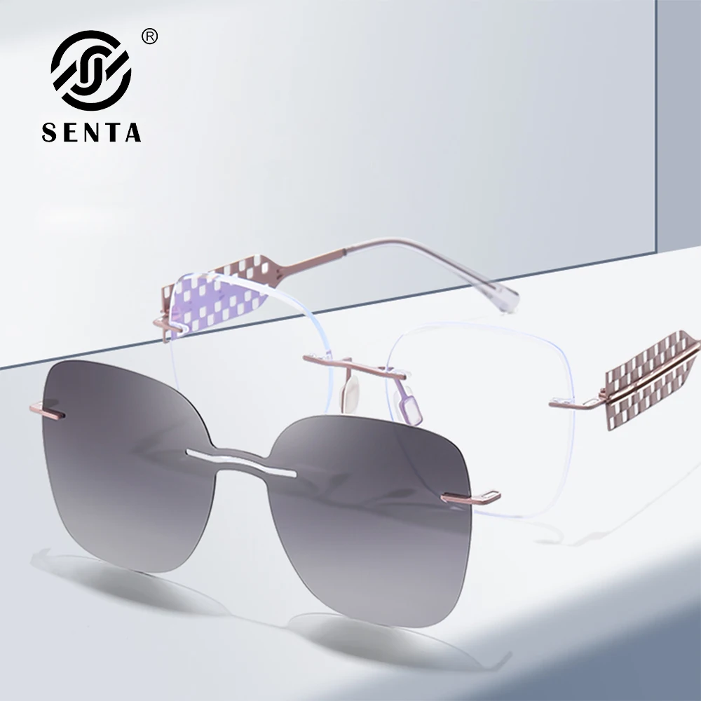 Женские очки большого размера без оправы женские Рецептурные в тренде