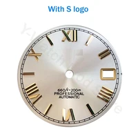 2022 watch dial sun grain silver nail 28 5mm roman word assembly japanese nh35 automatic movement white nh35 watch