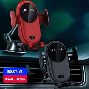 car wireless charger automatic led ir sensing phone holder in car mount air vent charging stand 10w qi wireless charge holders free global shipping