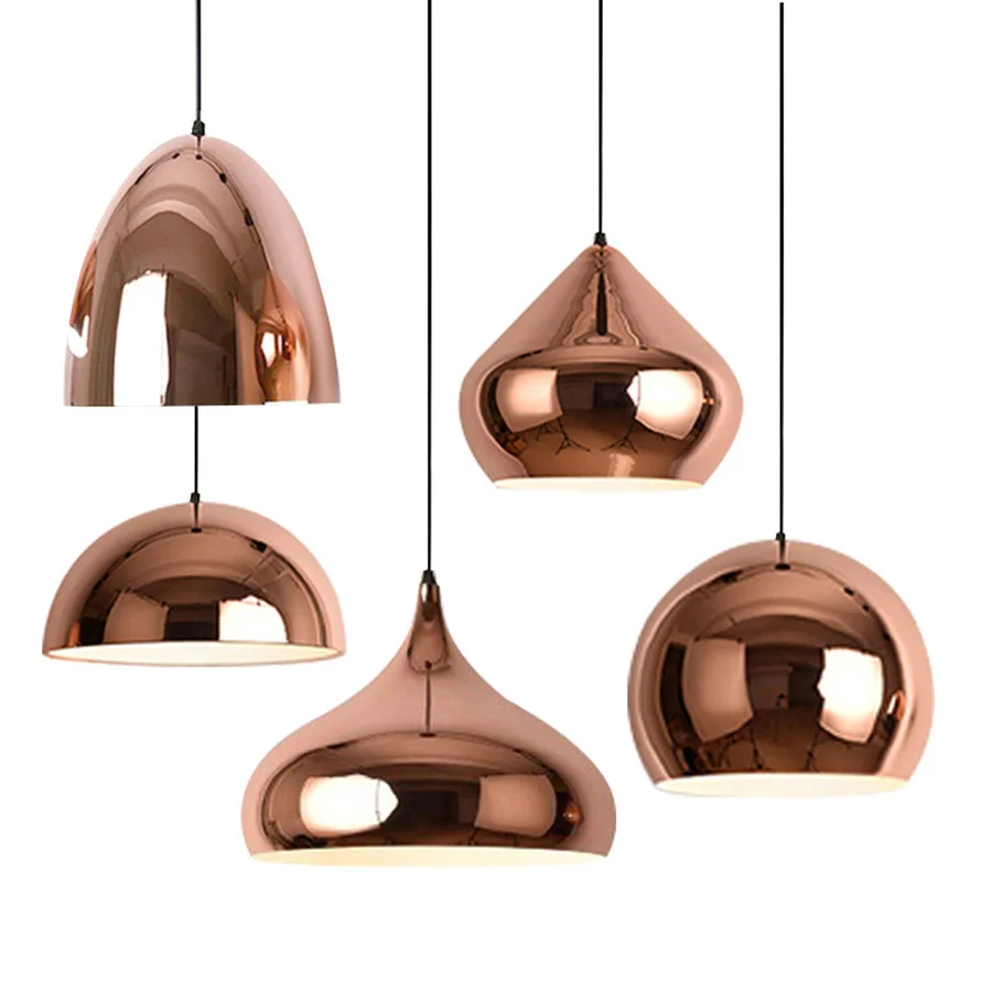 

E27 Luxury Rose Gold Chandelier Kitchen Bar Cafe Pendant Light Hanging Lamps Island Bar Counte Shop Kitchen Suspension Light