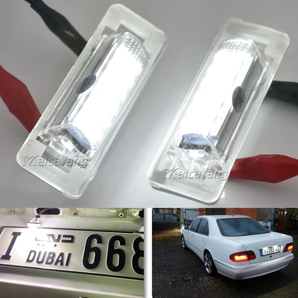 

2Pcs Car LED Number License Plate Light For Mercedes Benz E Class W210 E300 E320 E420 E430 E55 AMG C Class W202 C230 C280