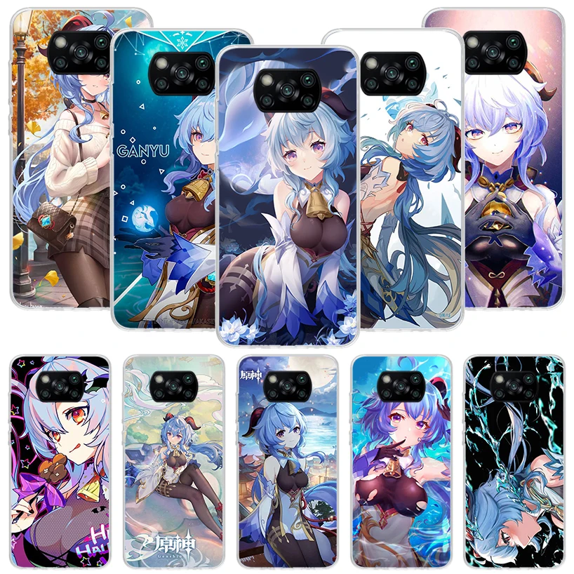 Чехол для телефона Genshin Impact Ganyu Xiaomi Poco X5 X4 X3 Nfc X6 F5 Pro F4 Gt F3 F2 F1 M5 M5S M4 M3