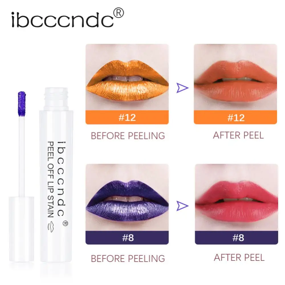 

Lip Color Kit Peel Off Liquid Lipstick Long Lasting Waterproof Tear Off Lip Gloss Lip Stain Kit Lip Tint Lips Makeup Cosmetics