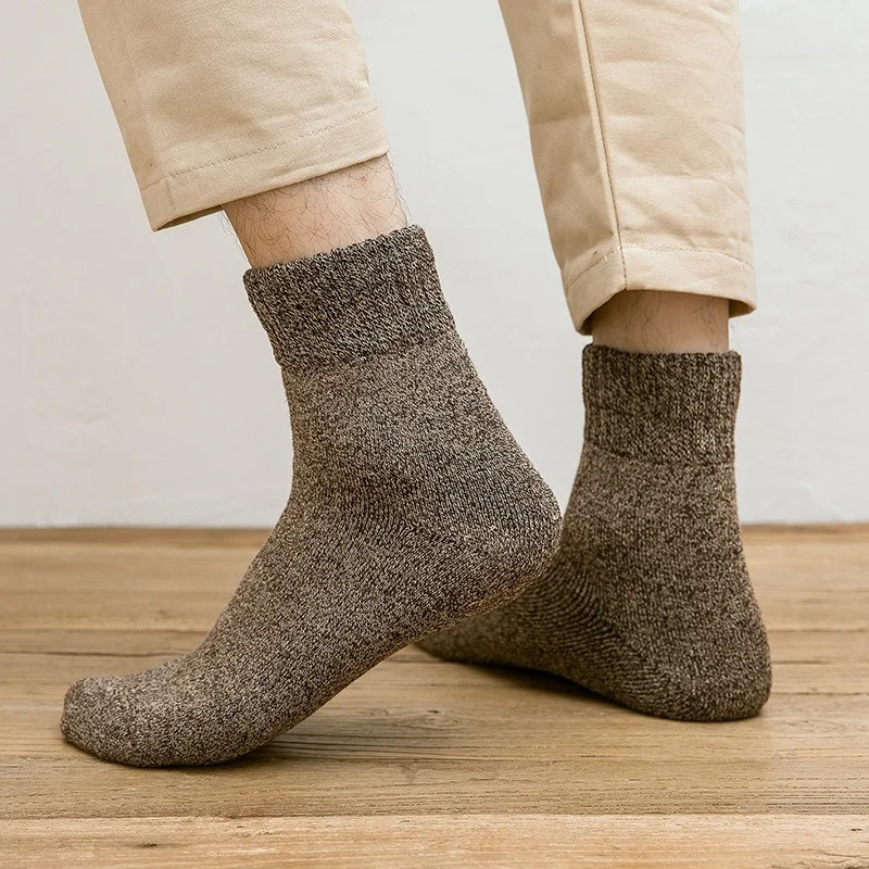 5 Pair Winter Men's Women Super Thick Warm Socks High Quality Harajuku Retro Snow Casual Antifreeze Wool Socks 2022 New