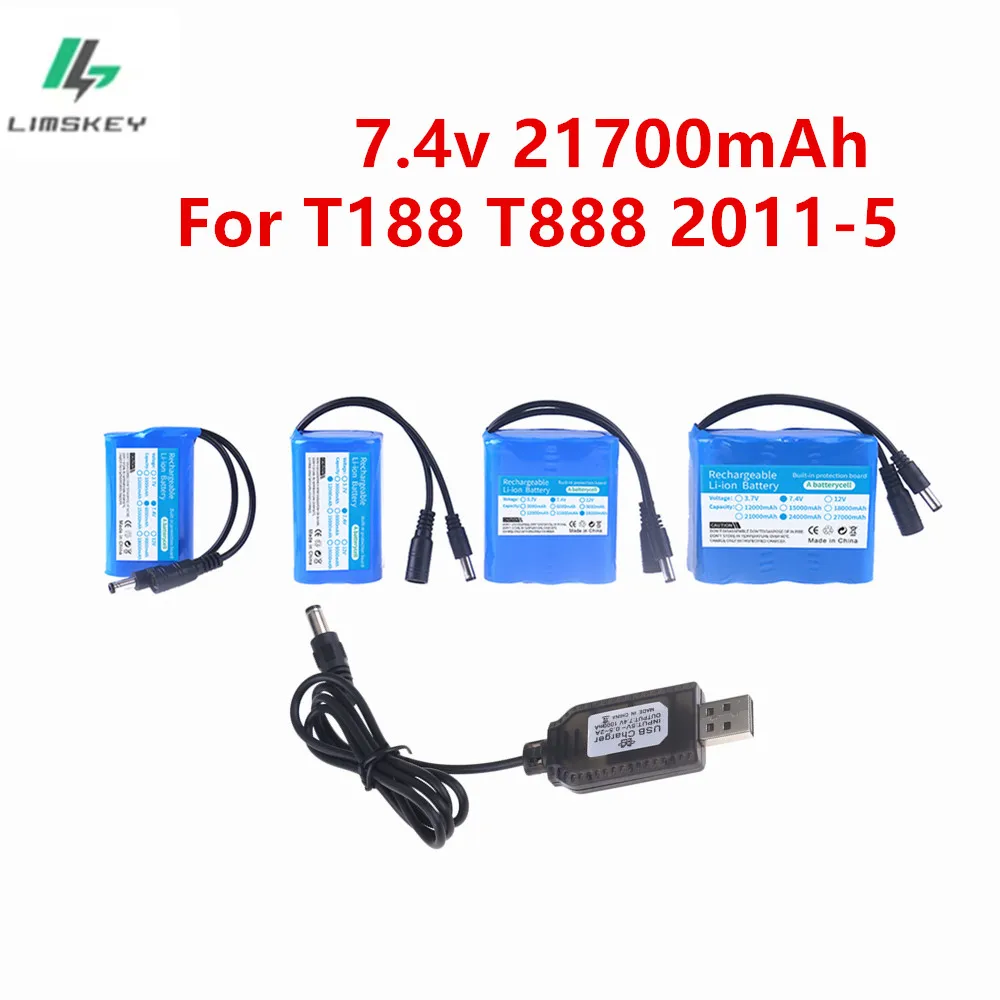 Фото Аккумулятор 7,4 В 6000/12000/18000/24000 мАч для T188 2011-5 T888 V007 H18 C18, пульт дистанционного управления, лодка с рыболовной приманкой, 2S, 7,4 В 21700 аккумулятор №1