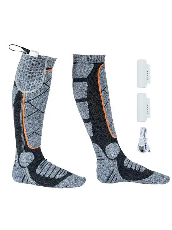 Winter Heating Socks For Women Thermal Heated Socks Soft Elastic Thicken Anti-Slip Socks For Women Men Outdoor Ski Tube Sock
