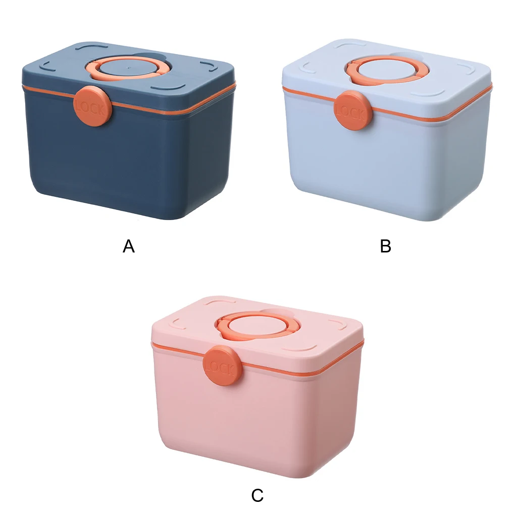 

First Aid Box Plastic Double Layer Storage Organizer Home Emergency Kit Case