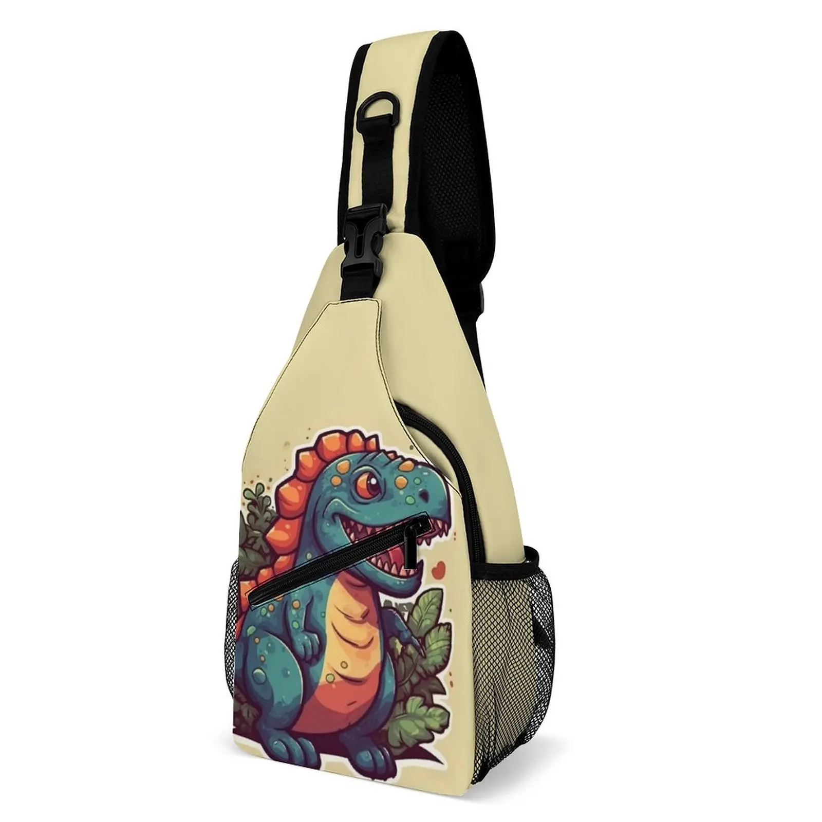 

Dinosaur Shoulder Bags Funny Cartoon Nature Style Modern Chest Bag Men School Motorcycle Sling Bag Daily Graphic Crossbody Bags