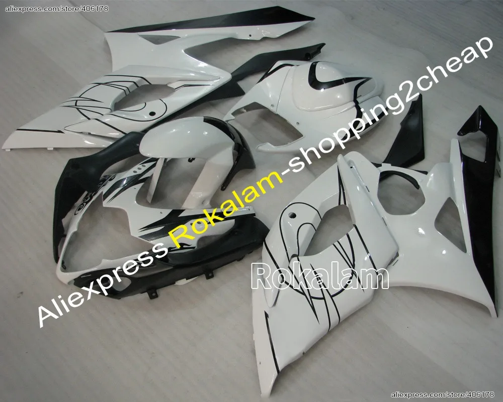 

GSXR 1000 Fairing Set For Suzuki GSX-R1000 2005 2006 White Black Race Bike Fairings (Injection Molding)