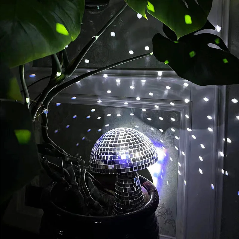 

Светоотражающий зеркальный шар в форме грибов для диджея, украшение в стиле ретро для дискотеки, стола, бара, сцены, свадьбы