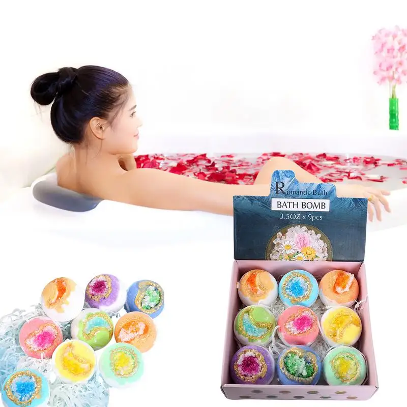 

Bath Bombs Set 9 Pcs Bubble Bath Balls Organic Bubble Ball With Assorted Colors And Wonderful Fizz Effect Gift For Kids Friends