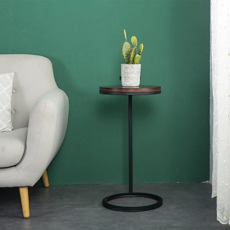 "Legs Metal Retro Coffee Table Luxury Industrial Wooden Small Round ...