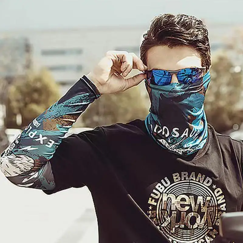 Мужские рукава охлаждающие из ледяного шелка для улицы высокоэластичная ткань