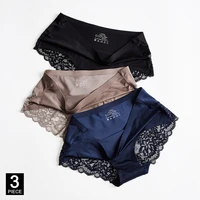sexy lace briefs seamless panties for woman underwear solid color female panty hot sale knickers m xxl 3 pcslot