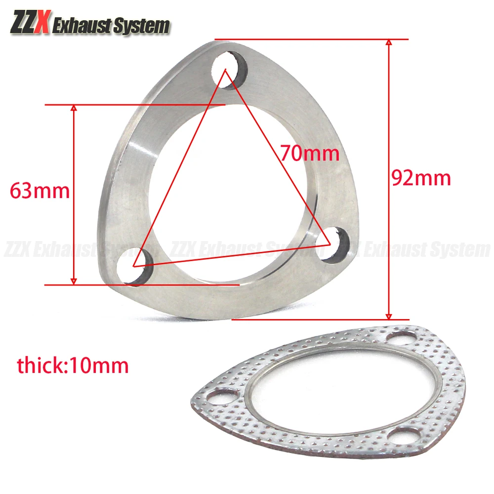 

Автомобильный Глушитель Выхлопных Газов Из Нержавеющей Стали 304 С Приварным Фланцем И Трехдырочной Уплотнительной Прокладкой