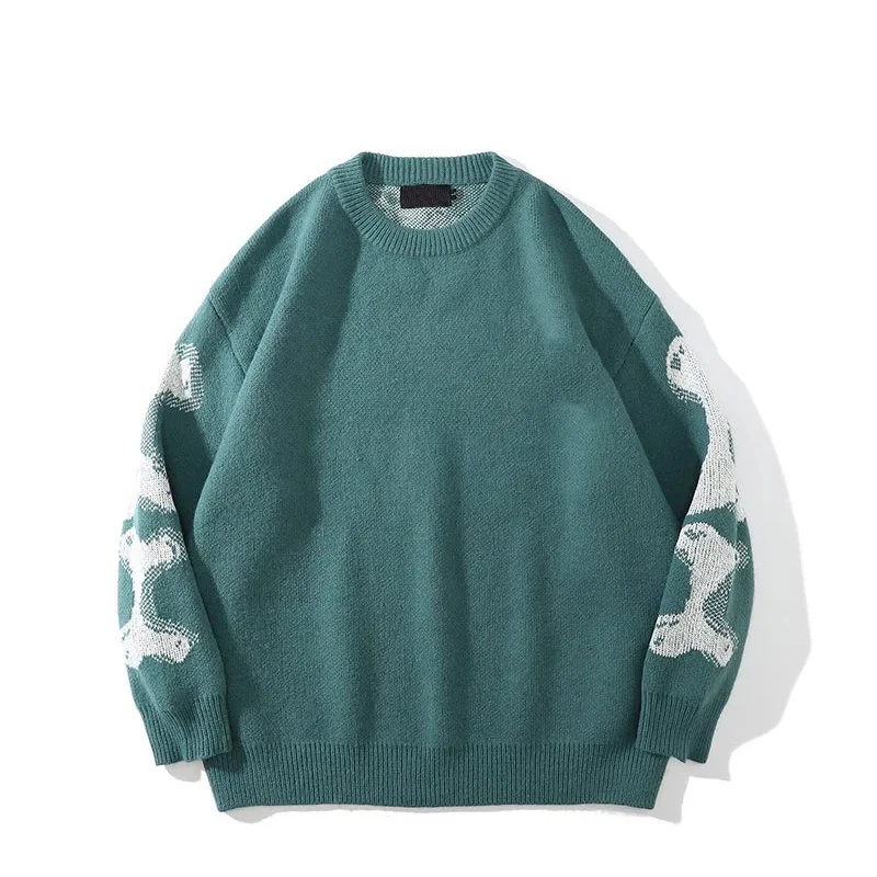 Женский свободный свитер с круглым вырезом Повседневный в стиле High Street принтом Y2K