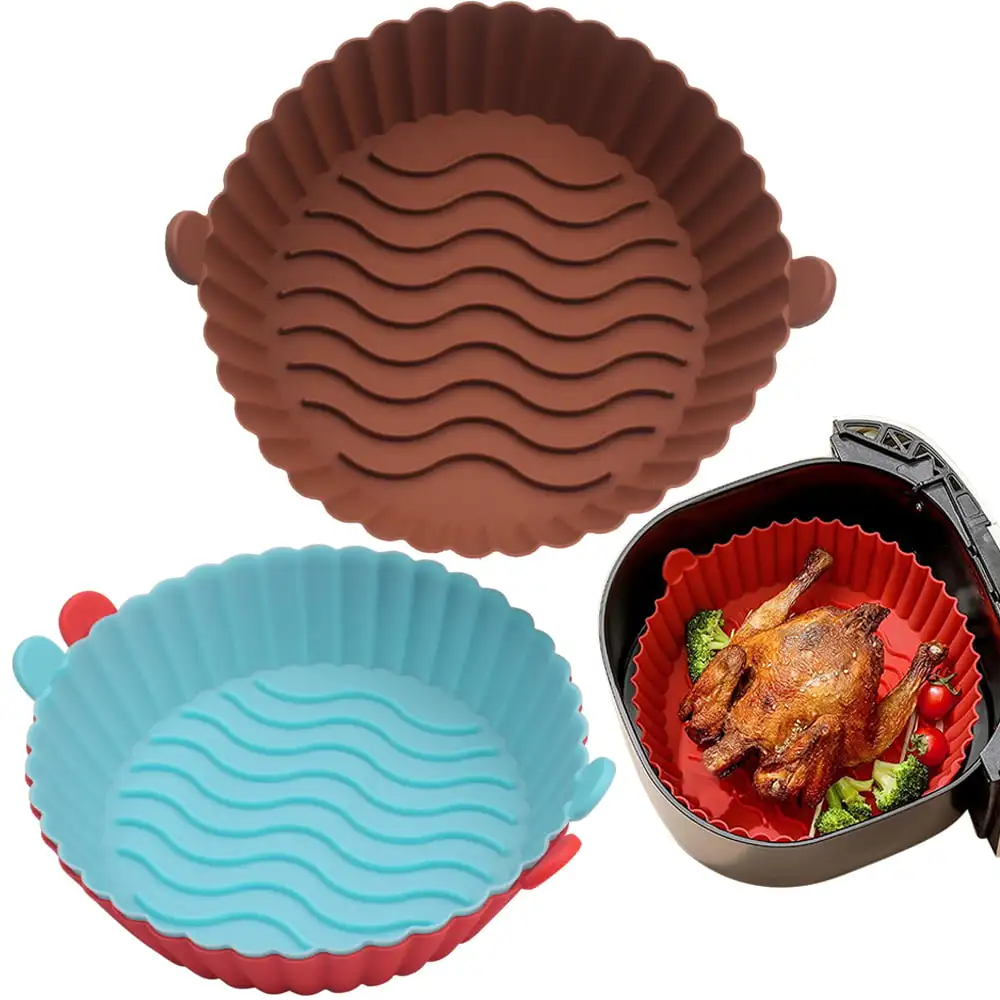 

Oven and Air Fryer Silicone Baking Tray 7.8inch for 3 to 5 Qt Reusable Oven and Air Fryer Round Silicone Insert Easy Cleaning Si