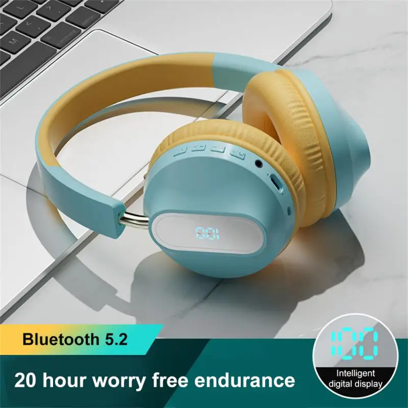 Купи Bluetooth 5.2 Wireless Headphone Noise Reduction Stereo Music Headset With Power Display And External Sound Gifts For Gamer за 941 рублей в магазине AliExpress
