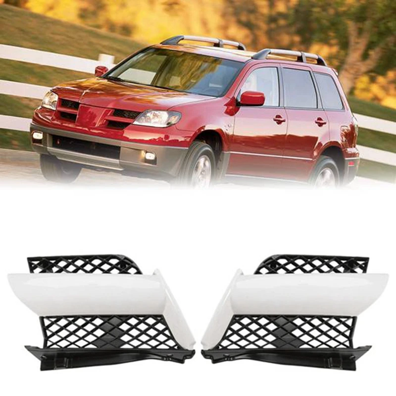 

1Pair Front Car Bumper Upper Intake Grilles Cover Fit For Mitsubishi Outlander 2003 2004 2005 2006