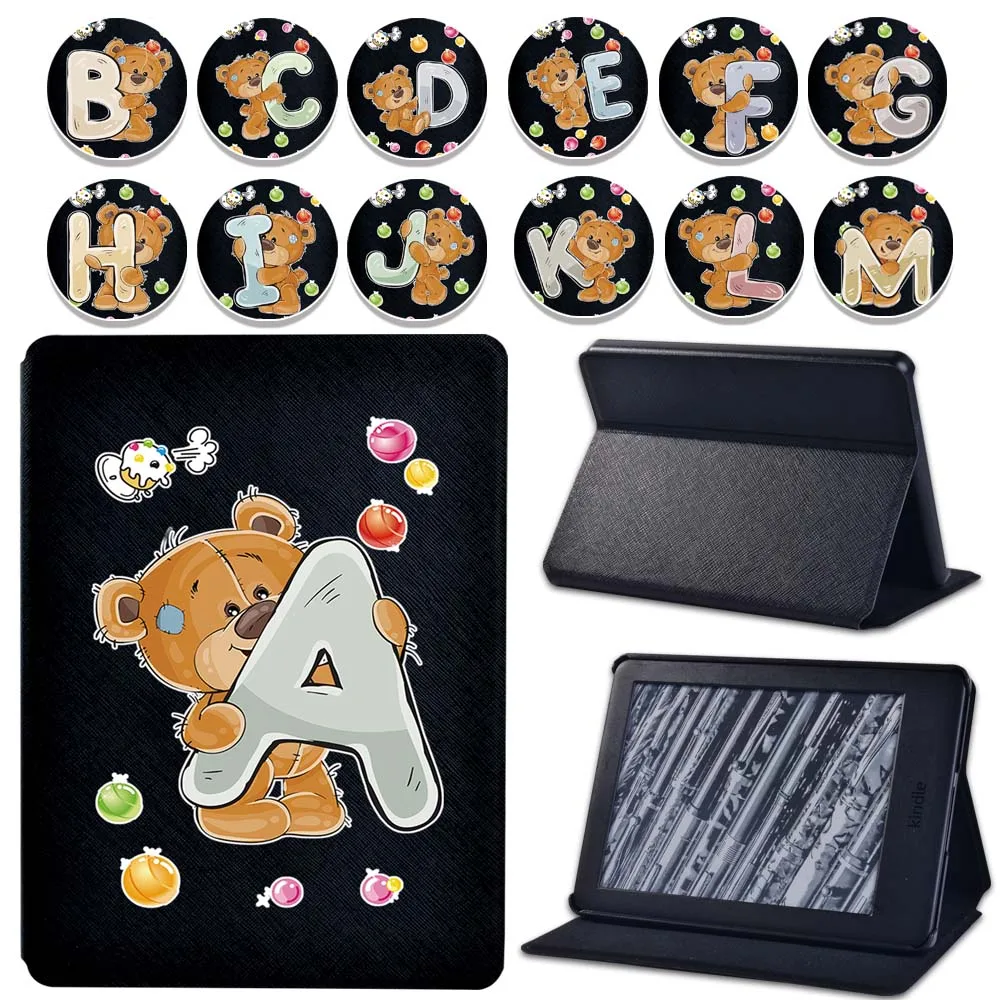 

Case for Kindle Paperwhite 5 2021/Kindle 8th/10th/Kindle Paperwhite 1 2 3 Foldable Leather Tablet Protective Cover Letter Print