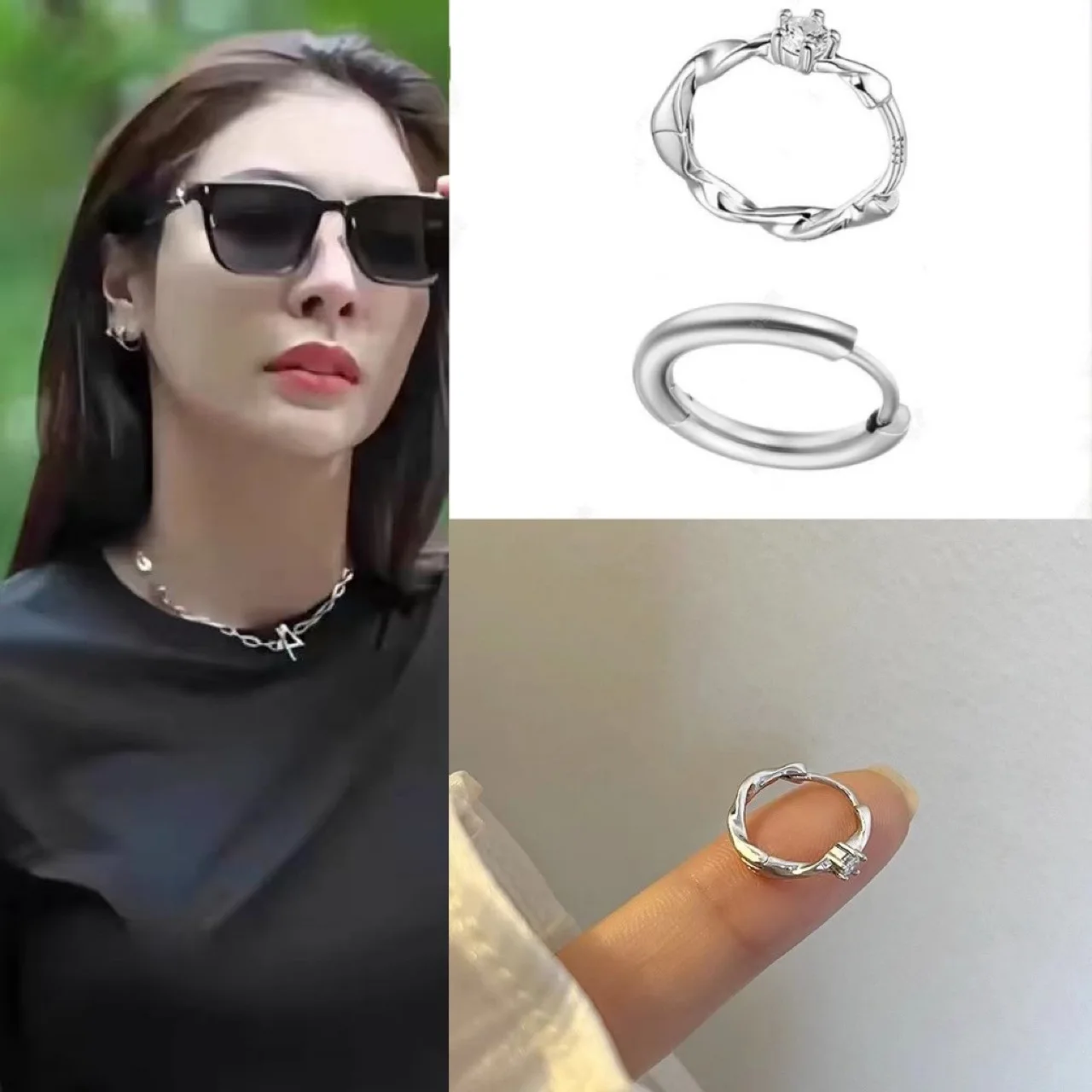 Женские серьги-кольца Faye из циркония