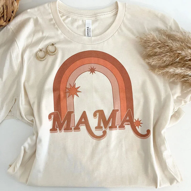 

Женская футболка с радужным графическим рисунком, свободная хлопковая футболка с коротким рукавом, в винтажном стиле, Повседневная рубашка...