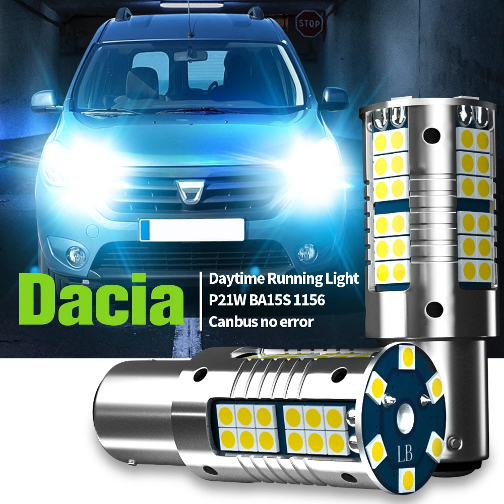 

2pcs LED Daytime Running Light P21W BA15S 1156 Canbus No Error DRL Bulb Lamp For Dacia Dokker 2012 2013 2014 2015 2016 2017 2018