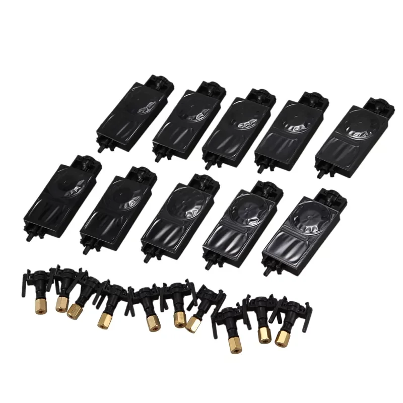 

NEW2023 10pcs Black White Color UV Solvent Ink Damper with Connector For Epson DX5 DX10 DX11 XP600 TX800 i3200 UV Dumper