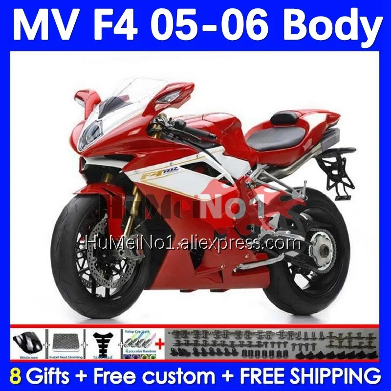 

Body For Agusta MV F4 R312 750S 1000 R 750 1000CC 104No.28 1000R 312 1078 1+1 MA MV F4 2005 2006 05 06 Fairing Kit Factory Red