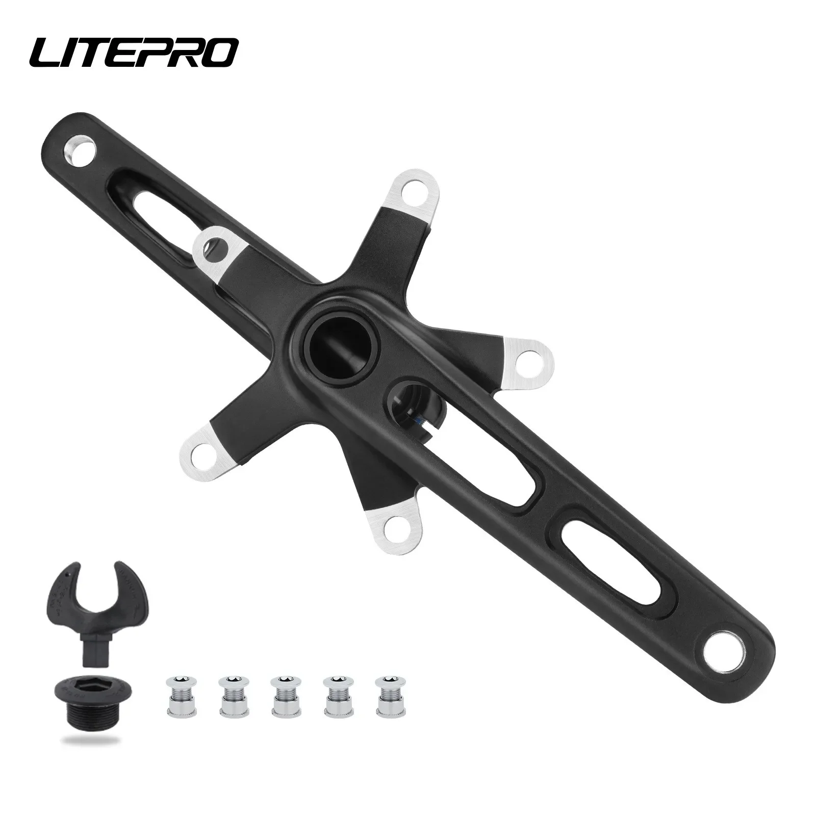 Шатуны LITEPRO полая интегрированная звездочка 130BCD с защитной крышкой 45/47/53/56/58T для