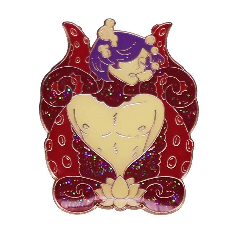 Octoboy Octopus Anime Boy Brooch Glitter Enamel Pin | Brooches