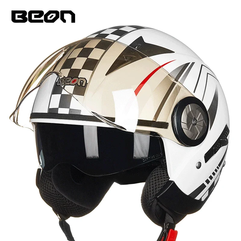 Шлем мотоциклетный со съемным козырьком и открытым лицом для взрослых